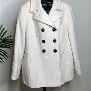Ivory Double breasted wool coat